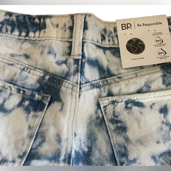 Nordstrom BP Denim Jean Shorts Cut Offs Size 26 Summer Bleach Tie Dye High Rise - Picture 5 of 5